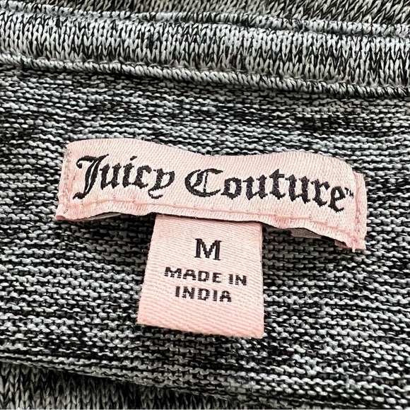 Juicy Couture knit grey short sleeve sweater with lower cream tier, size medium. - Picture 4 of 9